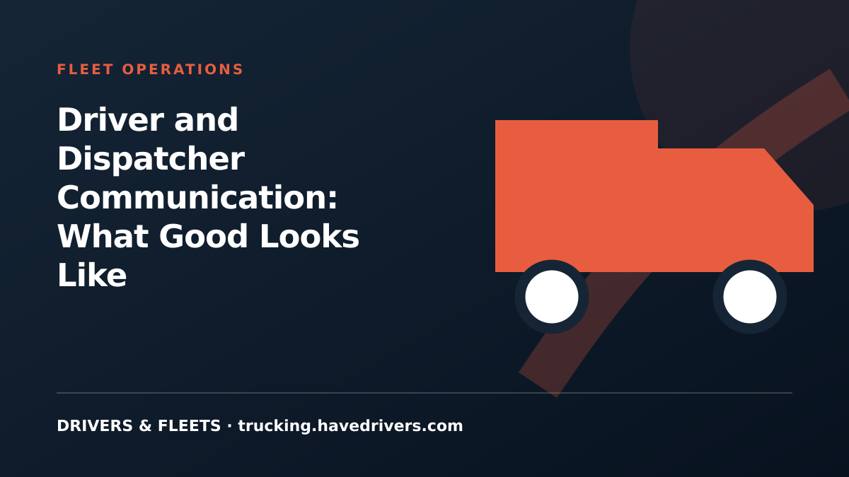 Driver and Dispatcher Communication: What Good Looks Like