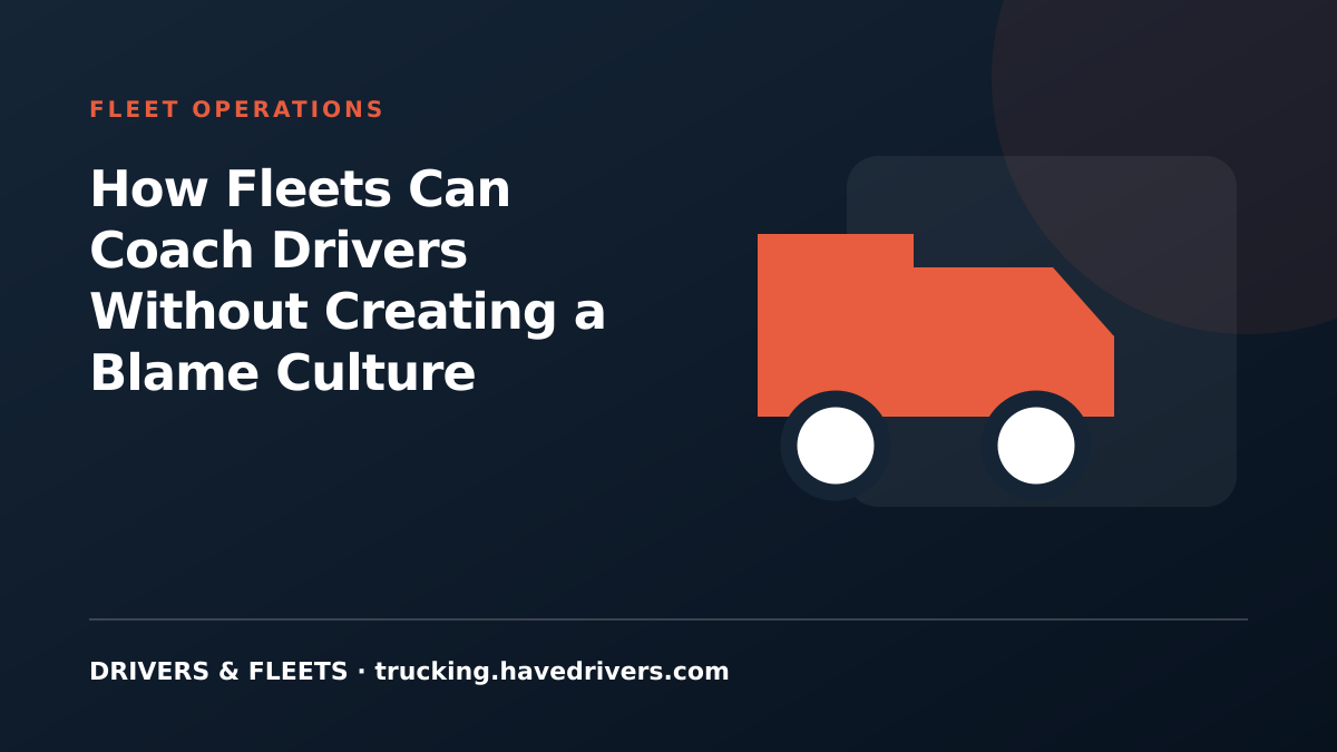 How Fleets Can Coach Drivers Without Creating a Blame Culture