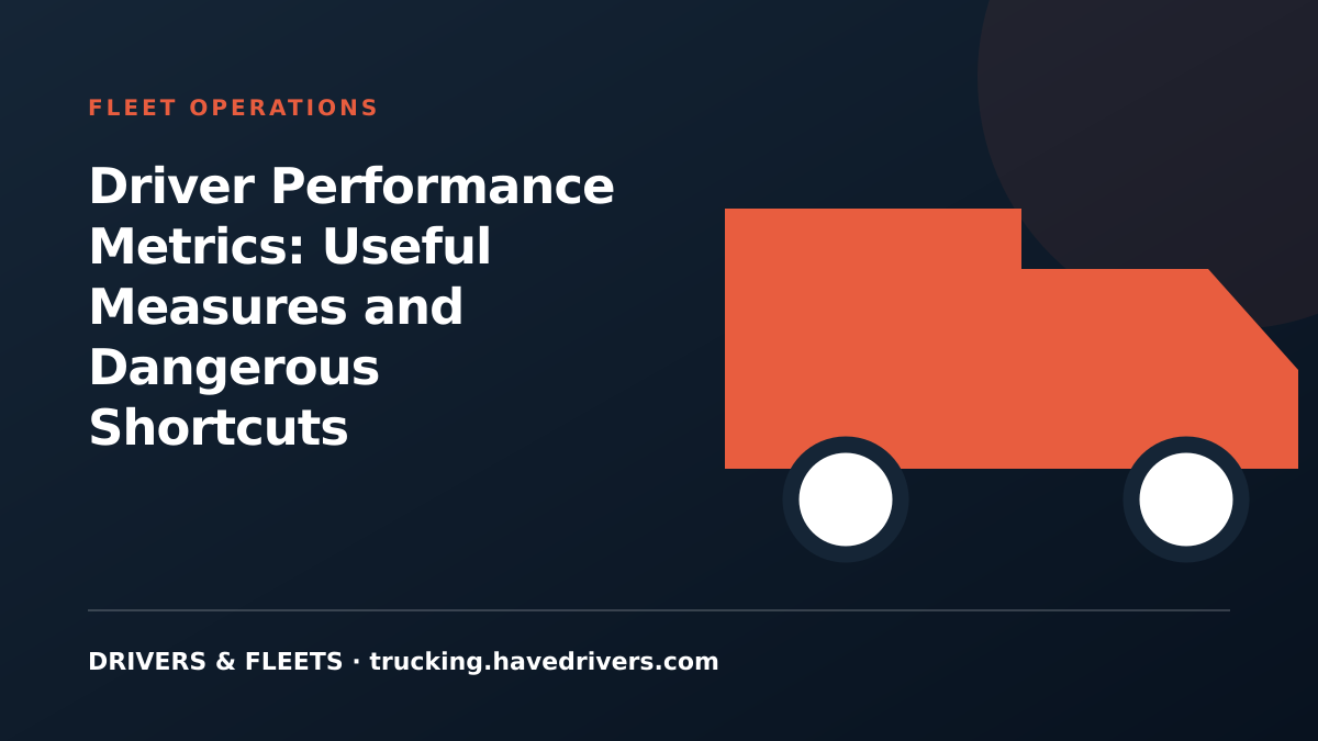 Driver Performance Metrics: Useful Measures and Dangerous Shortcuts