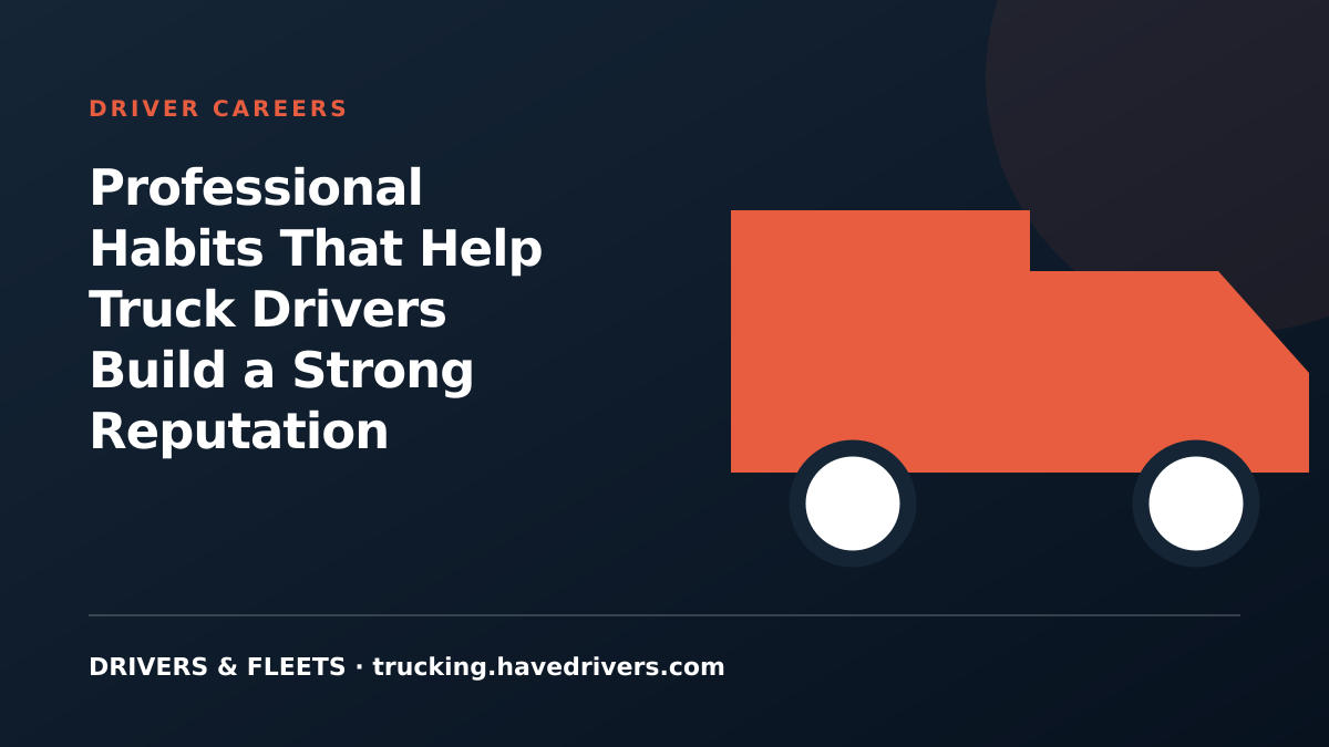 Professional Habits That Help Truck Drivers Build a Strong Reputation